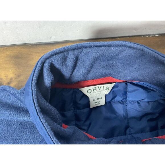 Orvis Jacket Mens 2XL Blue Full Zip Quilted Mixed Media - Picture 5 of 12